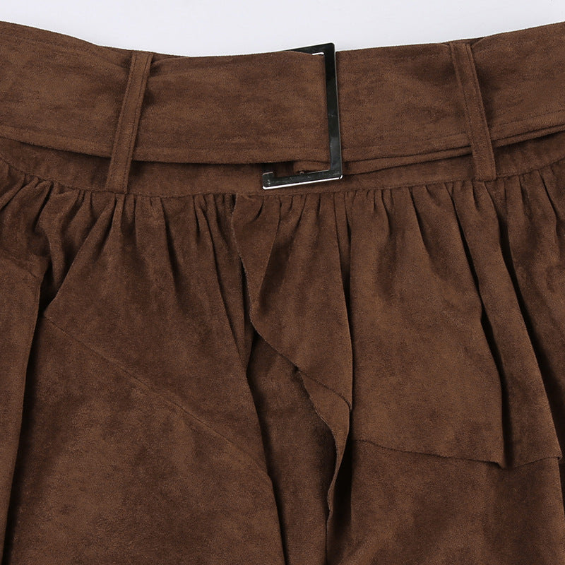 Mocha Hem A- Line Skirt