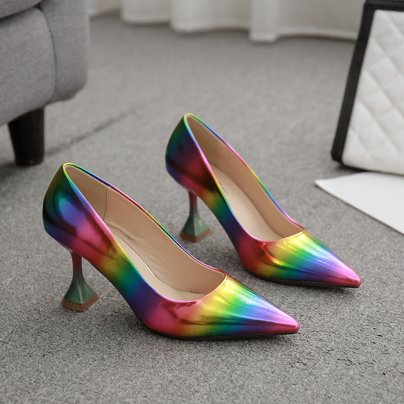 Rainbow Pointed Heels