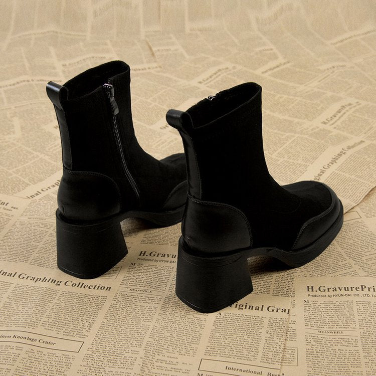 Chunky Heel Martin Boots