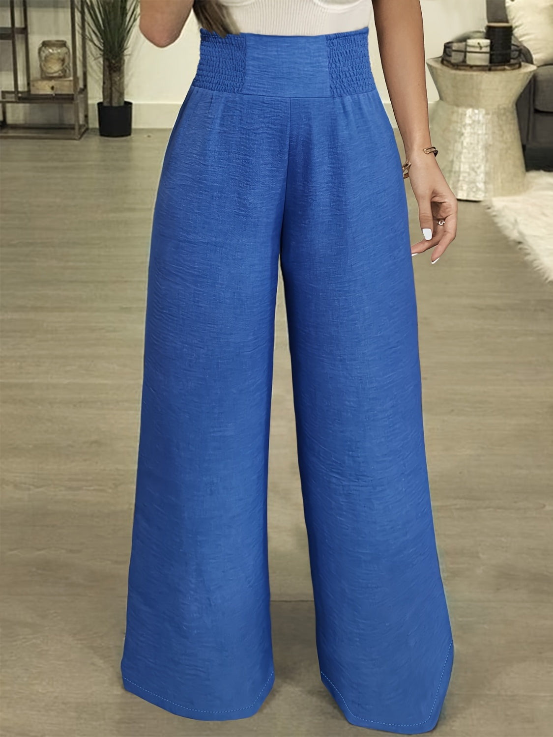 High Waist Wide Leg Plus Pants