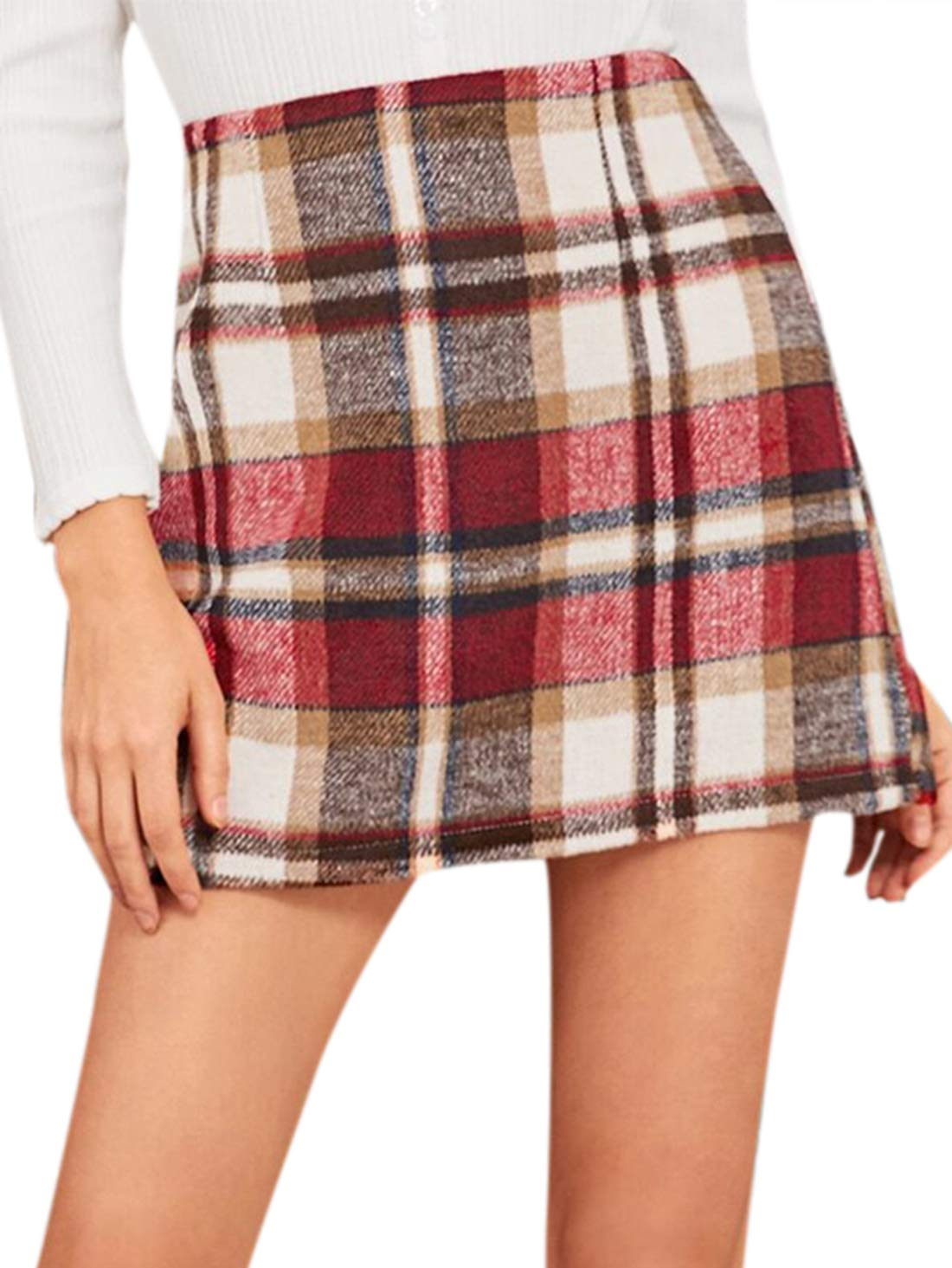 Mary Plaid Wool Mini Skirt