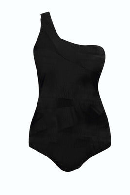 Black one-piece one-piece swimsuit