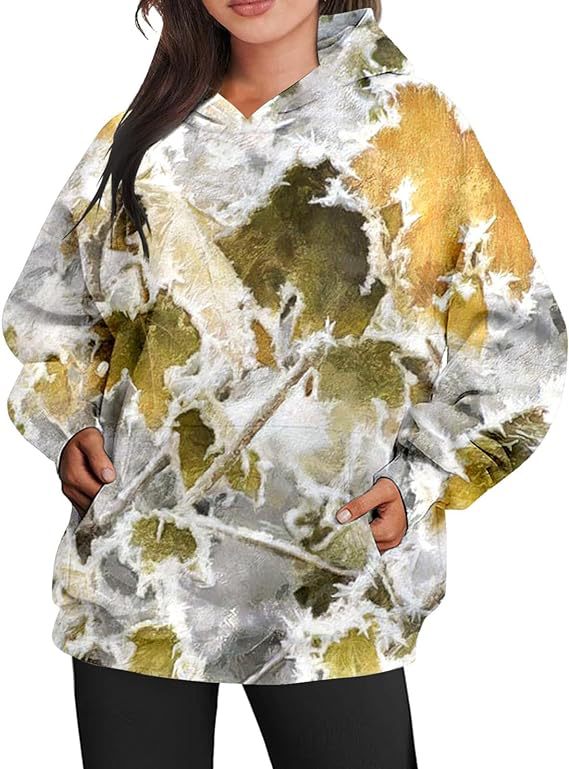 Camouflage Hoodie Maple Leaf Print Hoodie