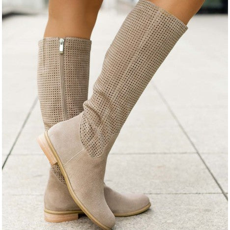 Round Head Suede Boots