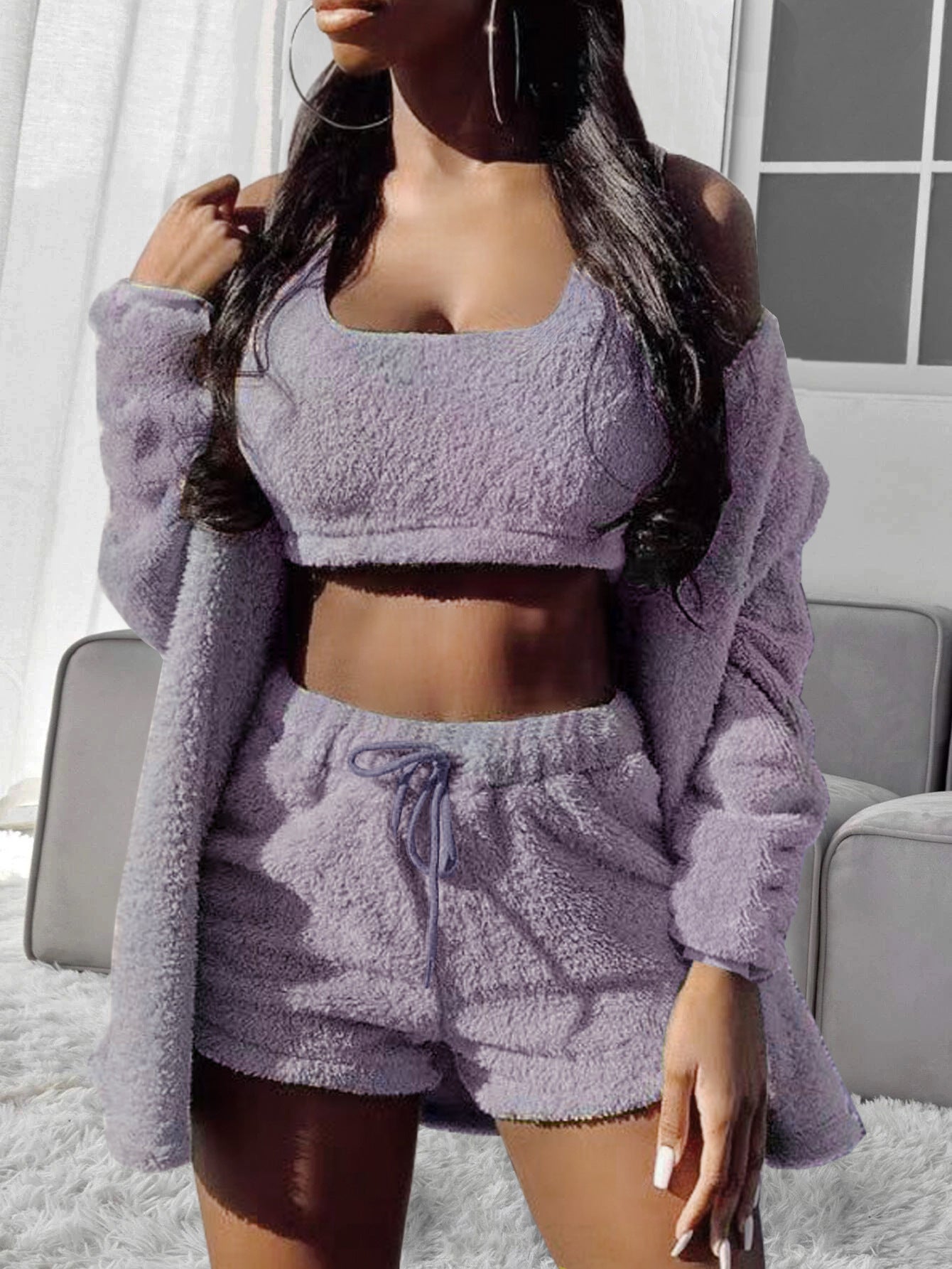 Thickened Hooded Three-piece Set