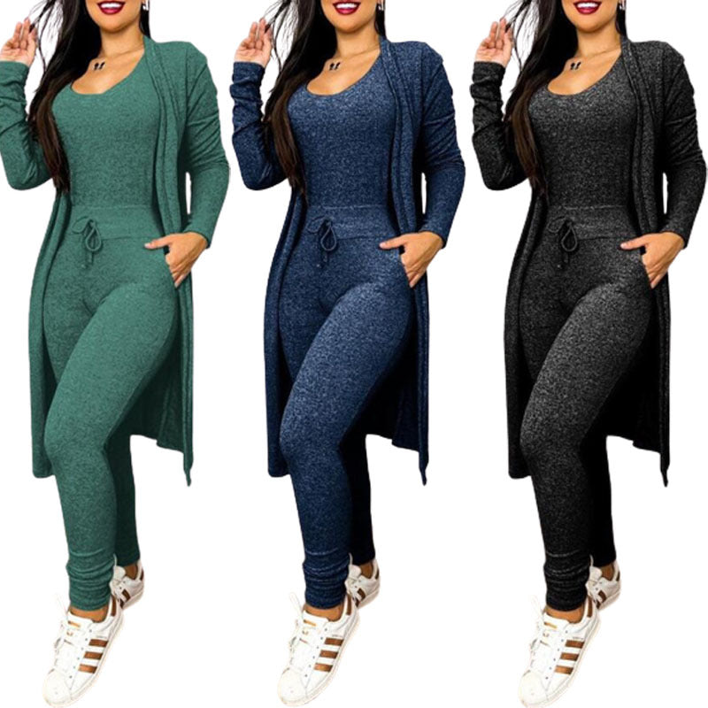 Jumpsuit And Cardigan Set