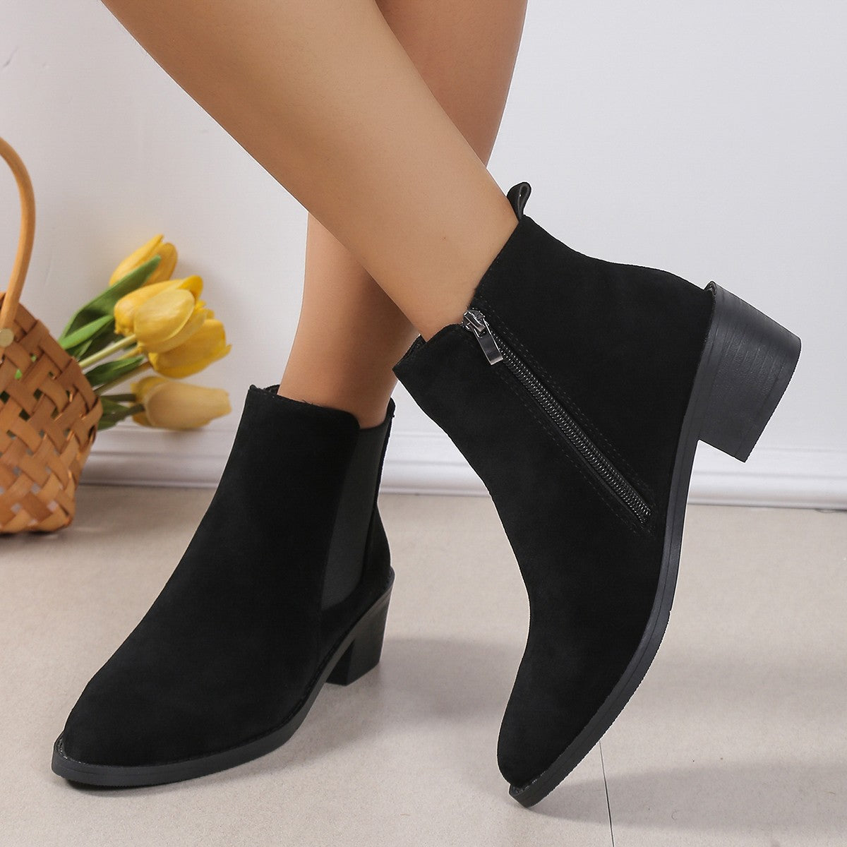 Ankle Boots With Side Zipper