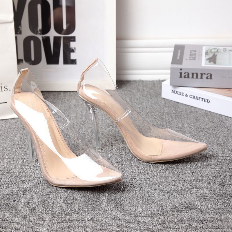 Women's Transparent Pumps Pointed Low-cut Stiletto Heel