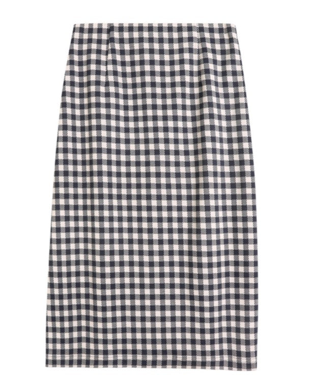 Checkered Knitted Women's Skirt