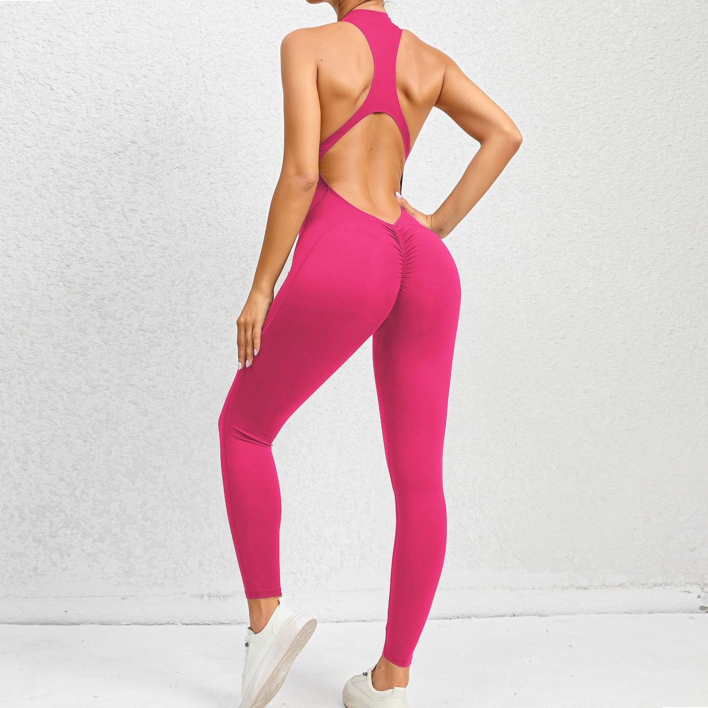 Integrated Zipper Yoga Jumpsuit