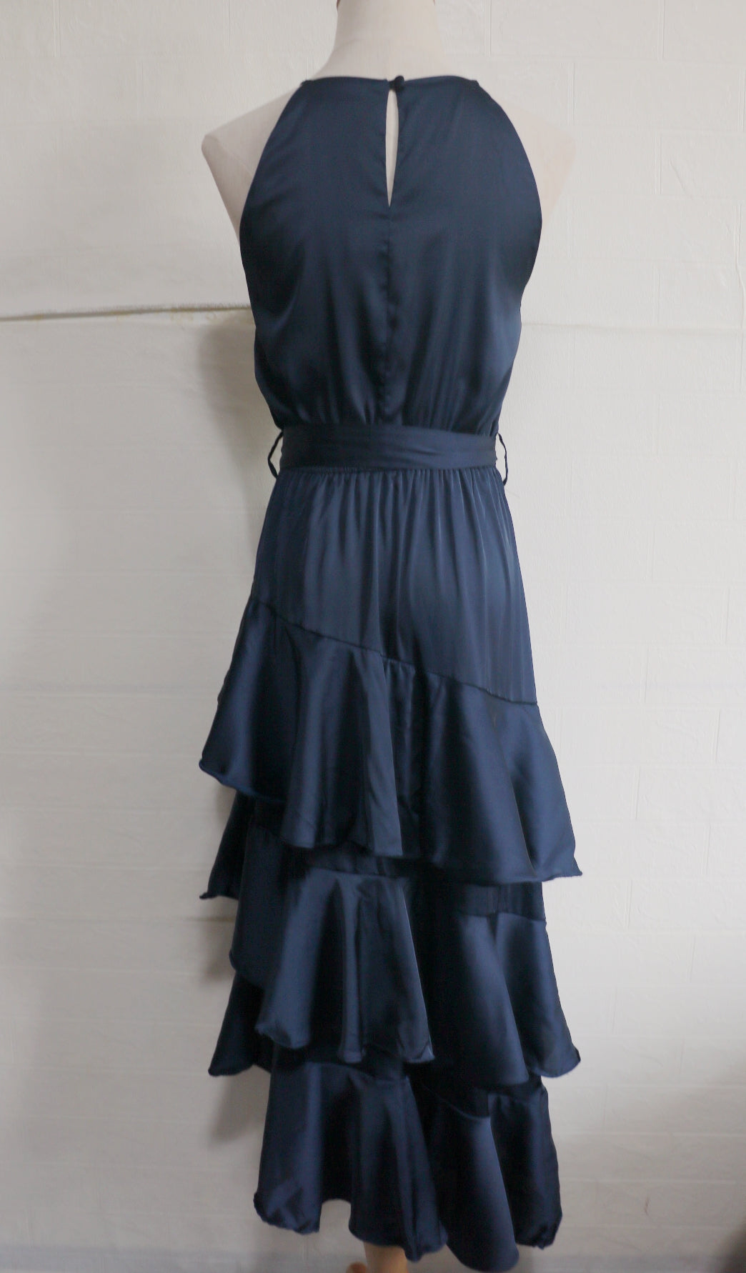 Navy Sleeveless Chiffon Dress