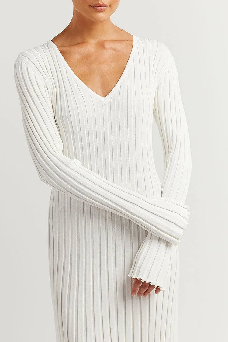 Long Sleeve Bare Knitted Dress