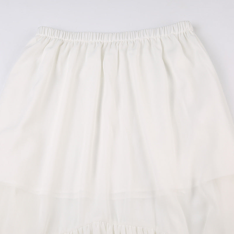 White Irregular Long Skirt