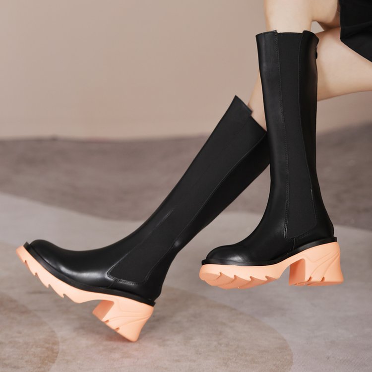 Rain Boots With Color Heel