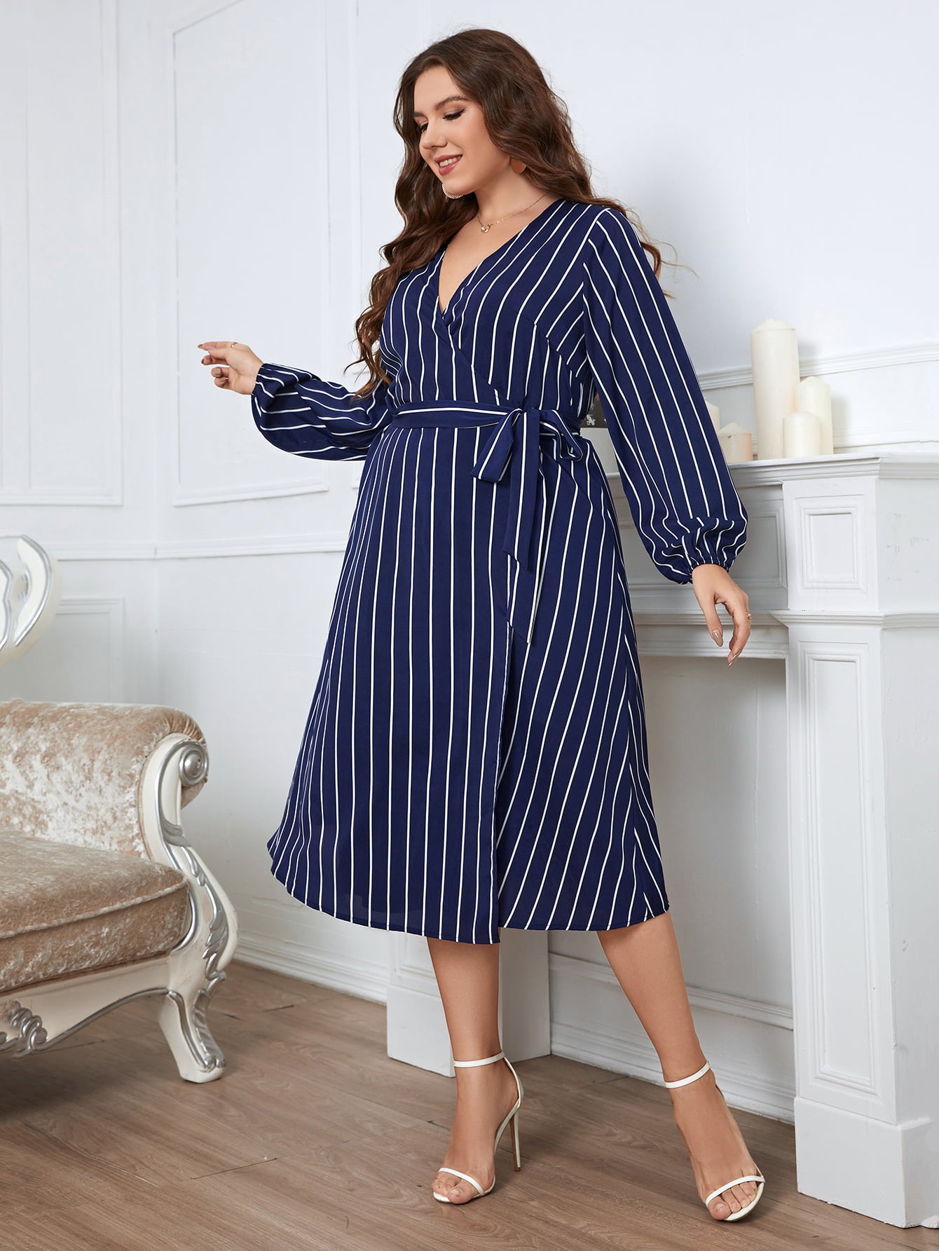 Honey Melo Long Sleeve Plus Dress