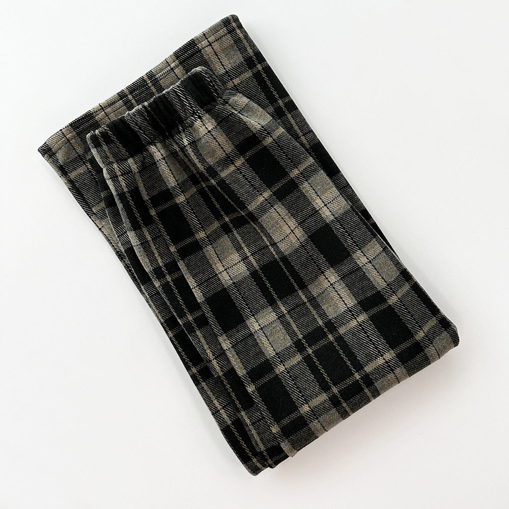 Plaid Fleece-lined Skirt