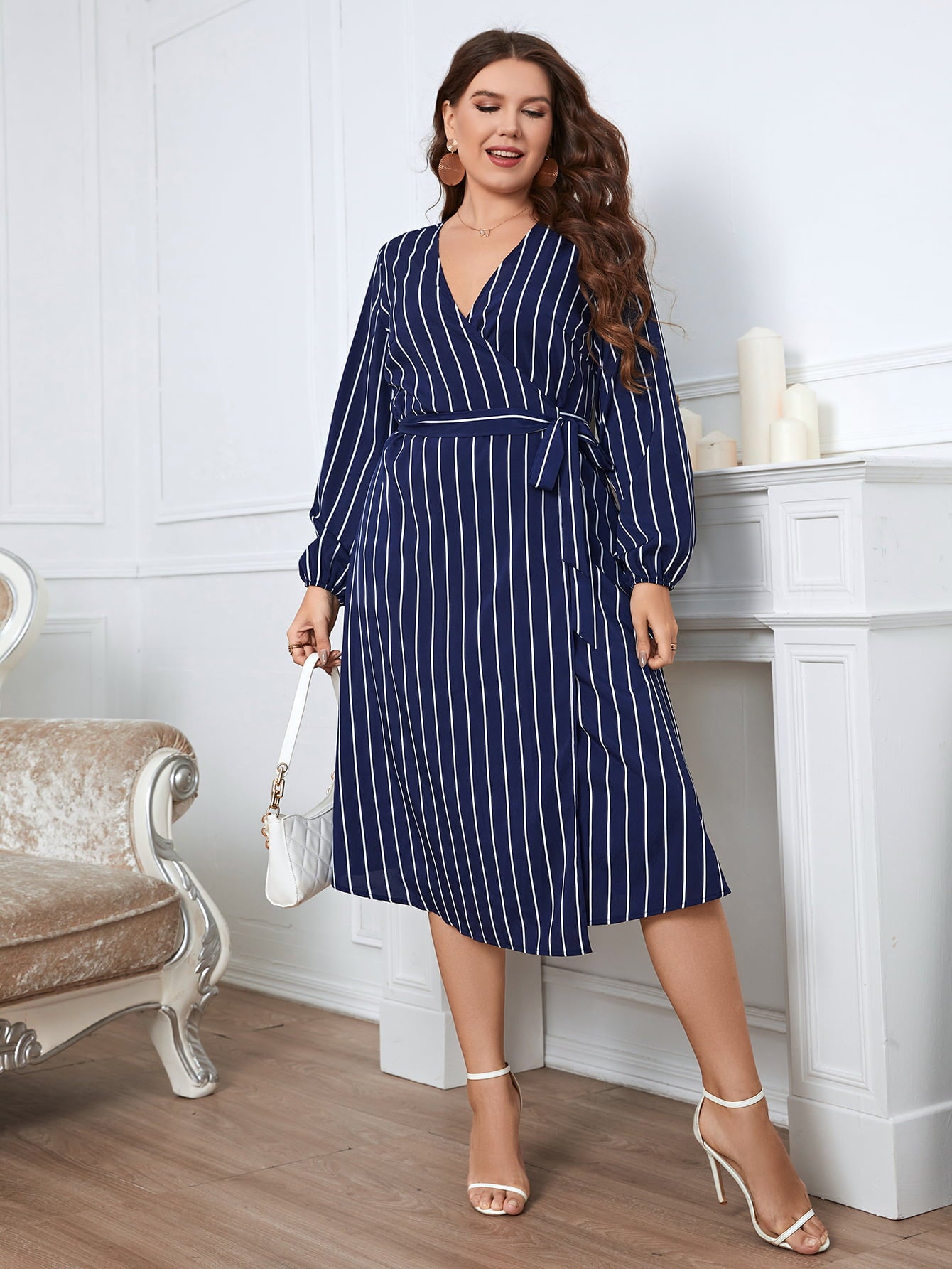 Honey Melo Long Sleeve Plus Dress