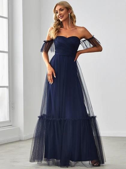 Women's Off-shoulder Tube Top Evening Dress