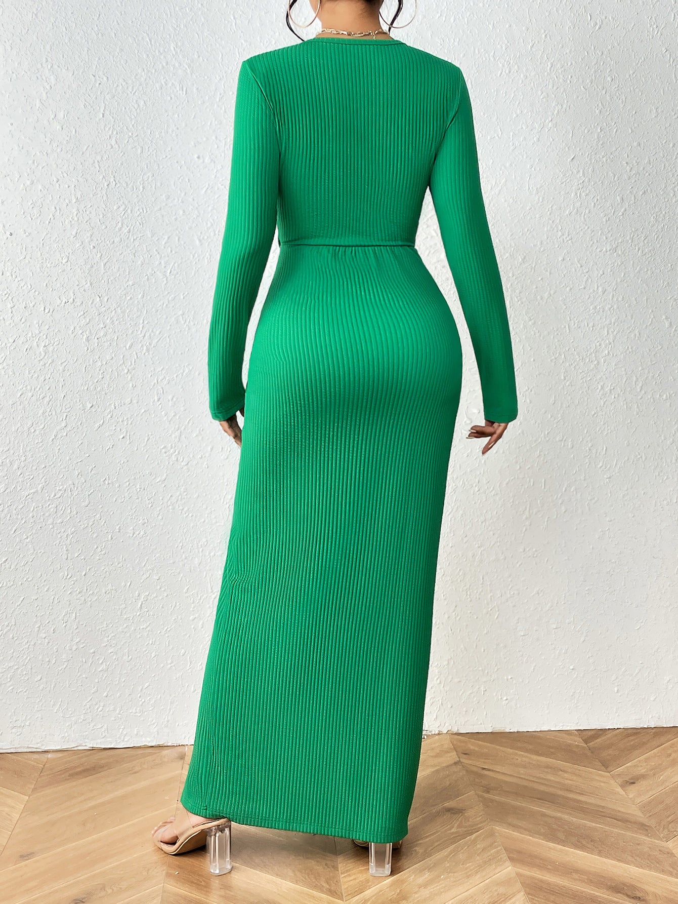 Green Long Sleeve Dress