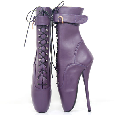 Ballet Stiletto Lace-up Ankle Boots