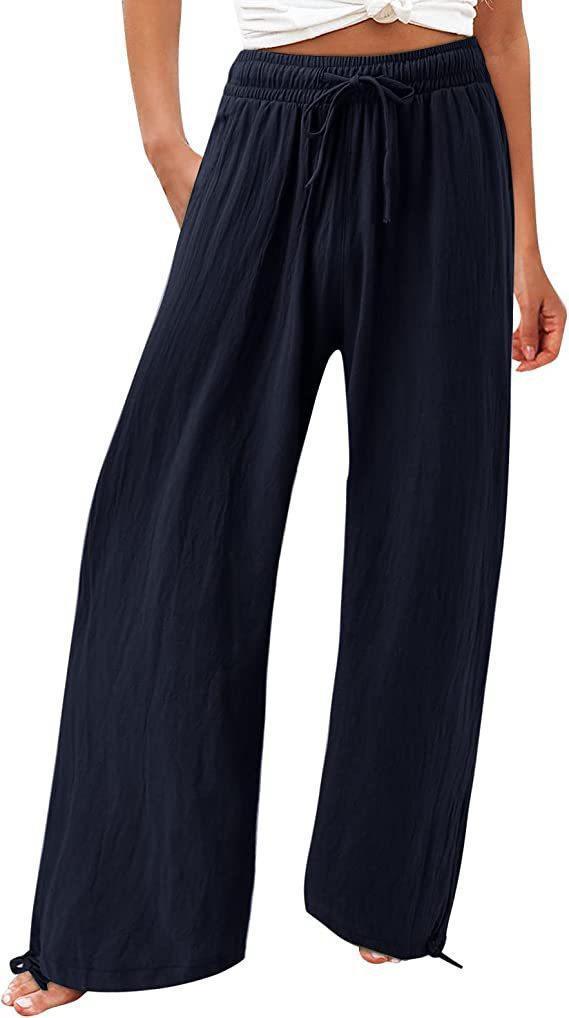 Cotton And Linen Wide-leg Pants