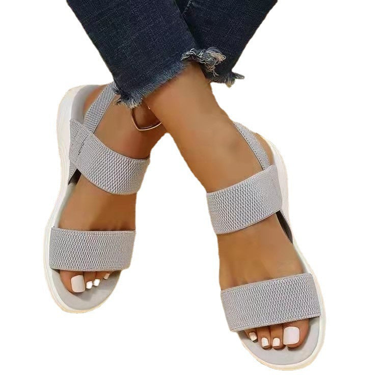 Microfiber Straps Flat Sandals