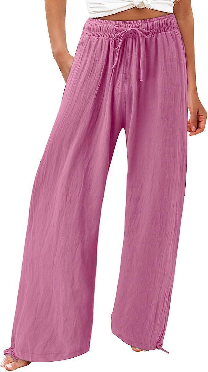 Cotton And Linen Wide-leg Pants