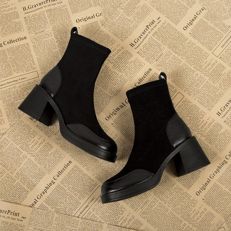 Chunky Heel Martin Boots