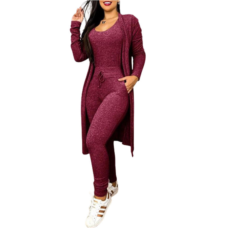 Jumpsuit And Cardigan Set