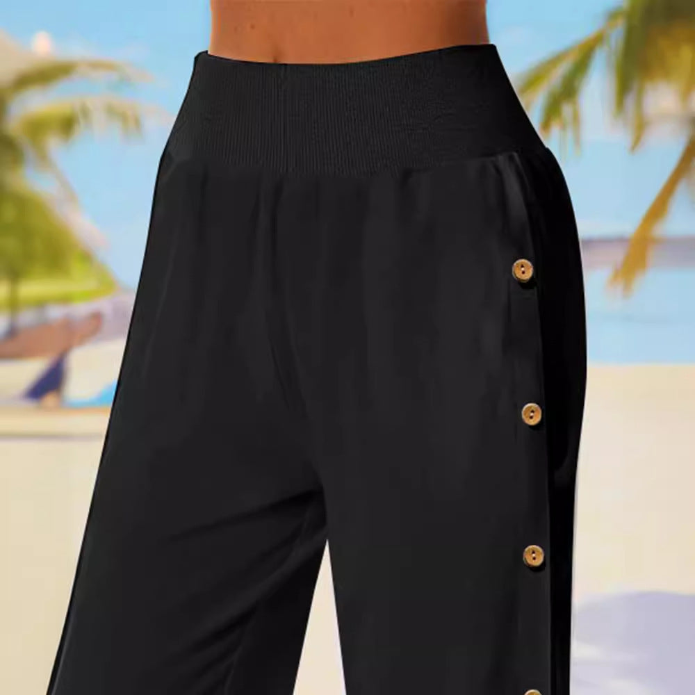 Elastic Waist Cropped Pants