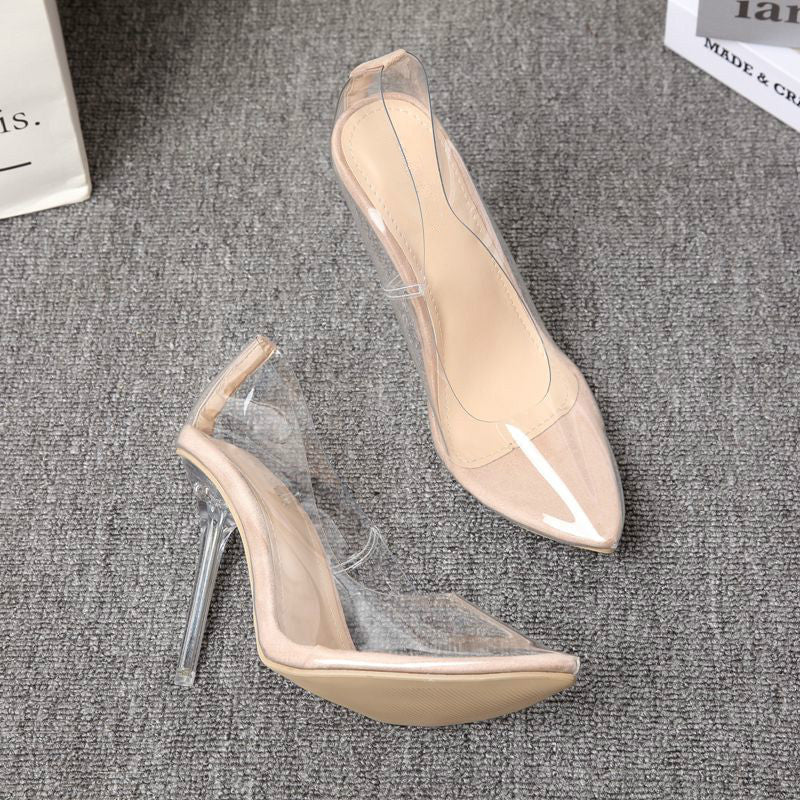 Women's Transparent Pumps Pointed Low-cut Stiletto Heel