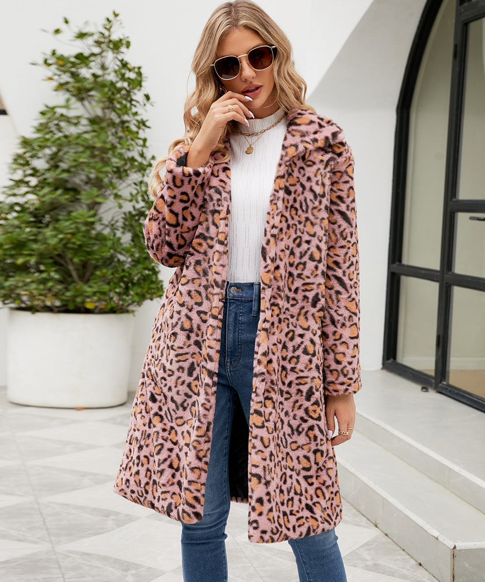 Faux Leopard Coat