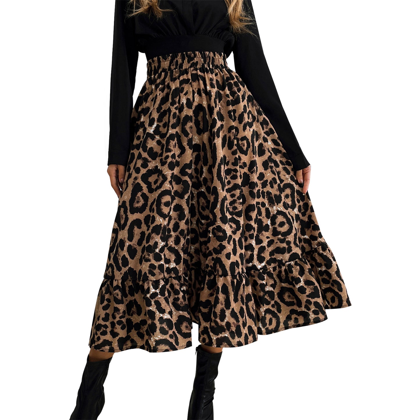 Casual Leopard Print Skirt