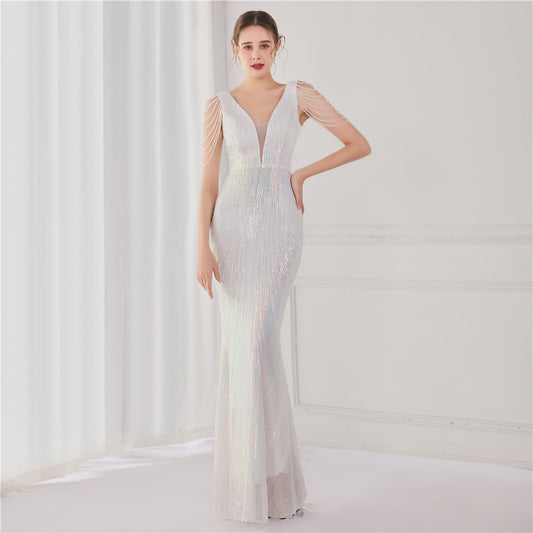 Elegant Sequins Fishtail Formal Dress