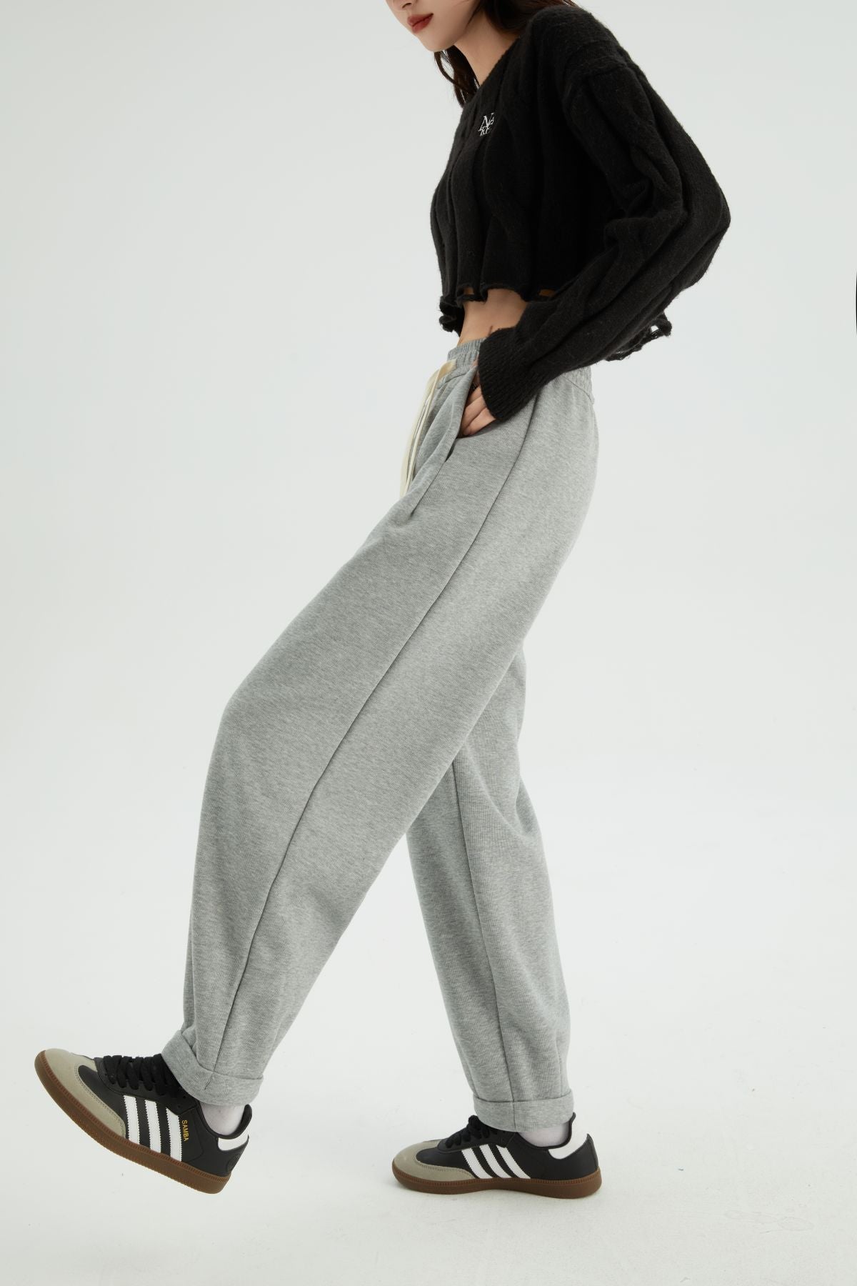 Loose Cropped Flanging Pants