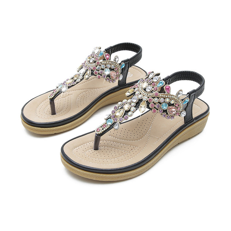 Elle Fashion Rhinestone Sandals