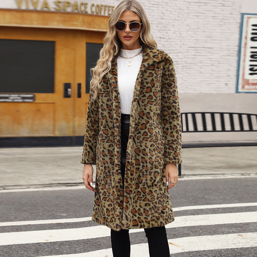 Faux Leopard Coat