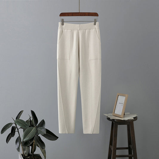 High Waist Knit Harem Pants