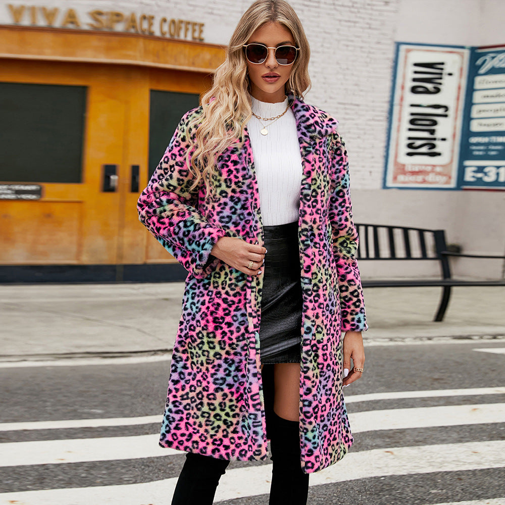 Faux Leopard Coat