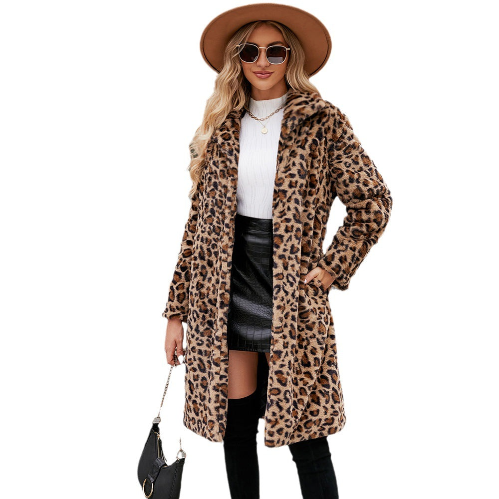 Faux Leopard Coat