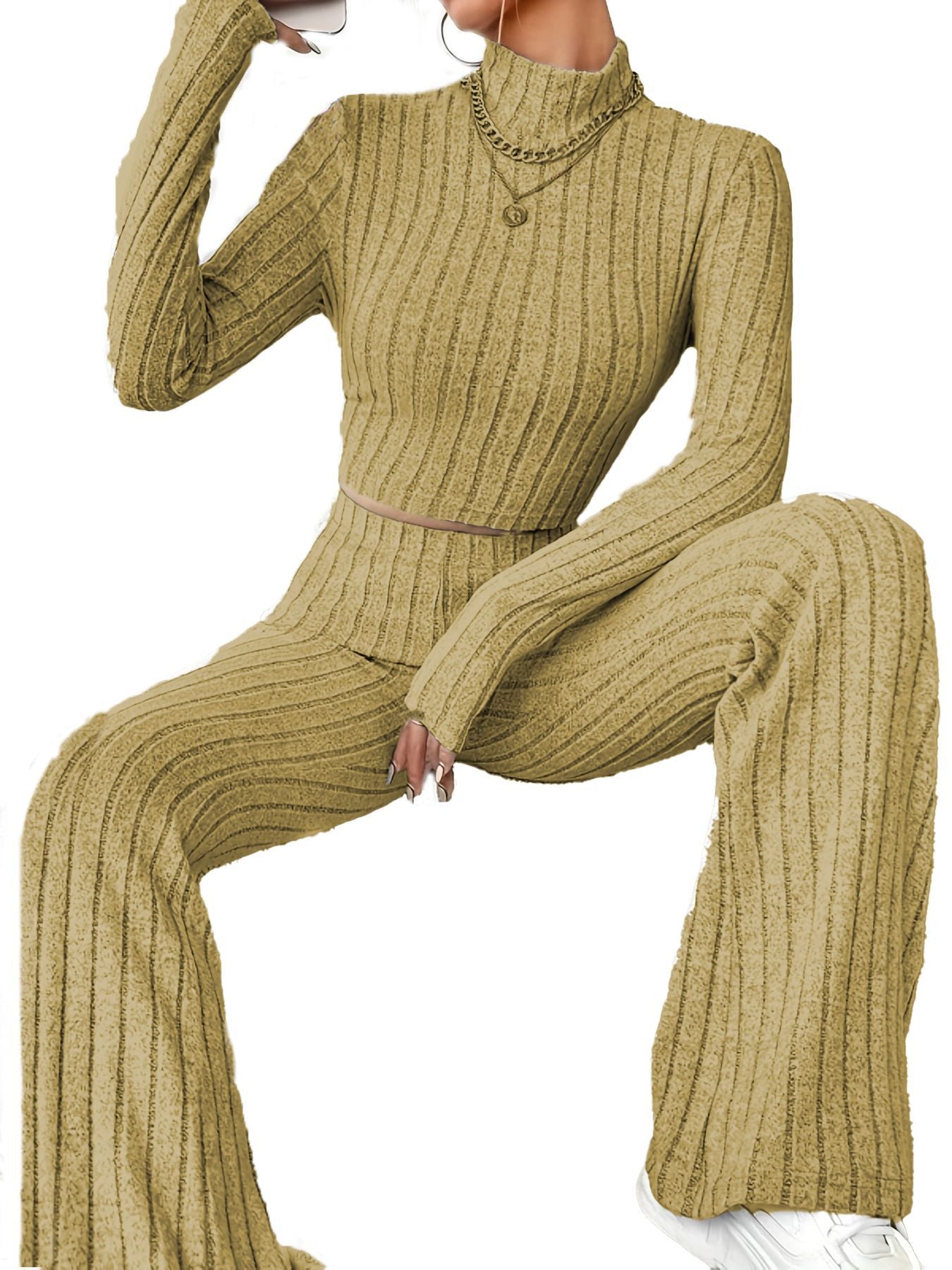 Long-sleeved Matching Knitwear