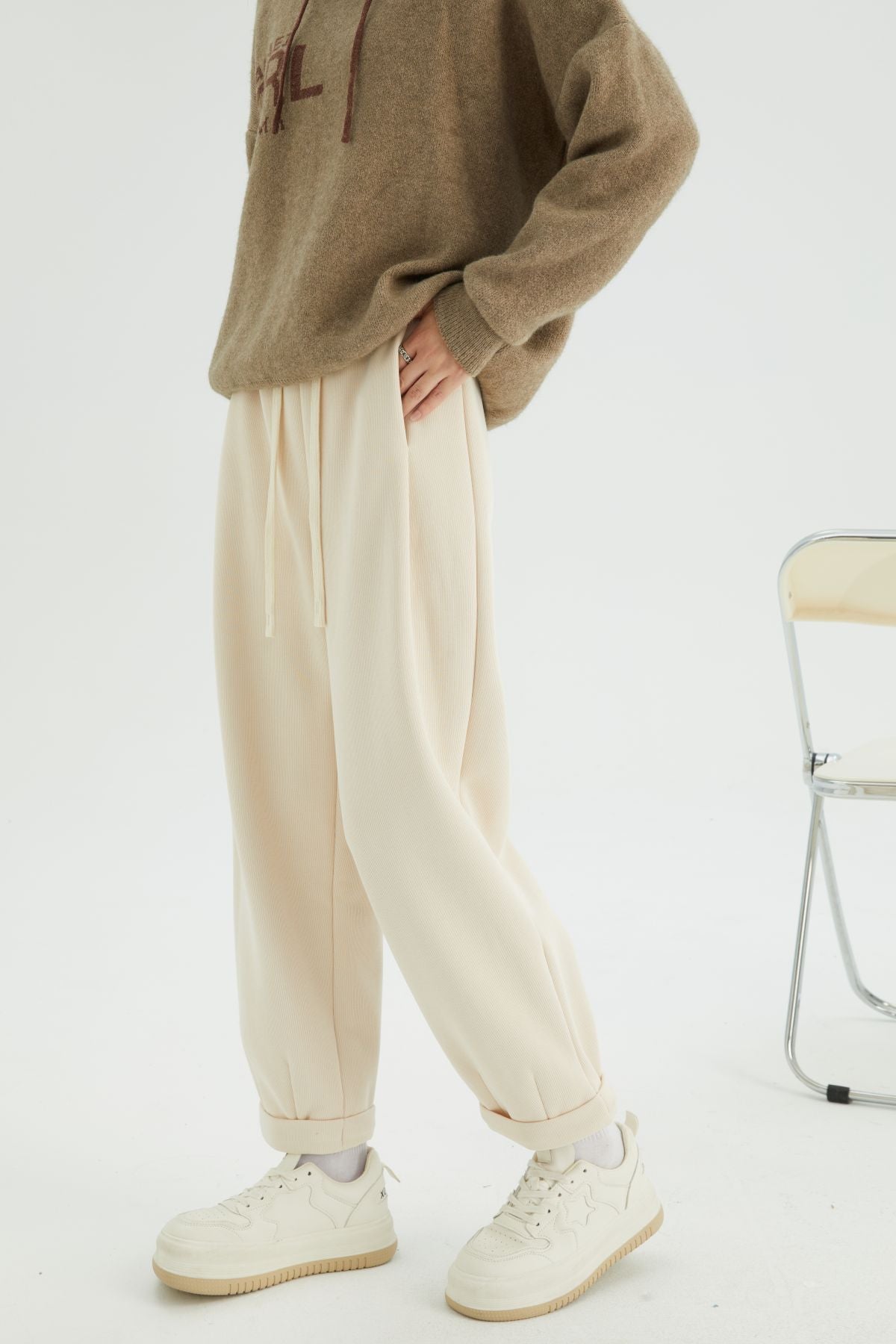 Loose Cropped Flanging Pants