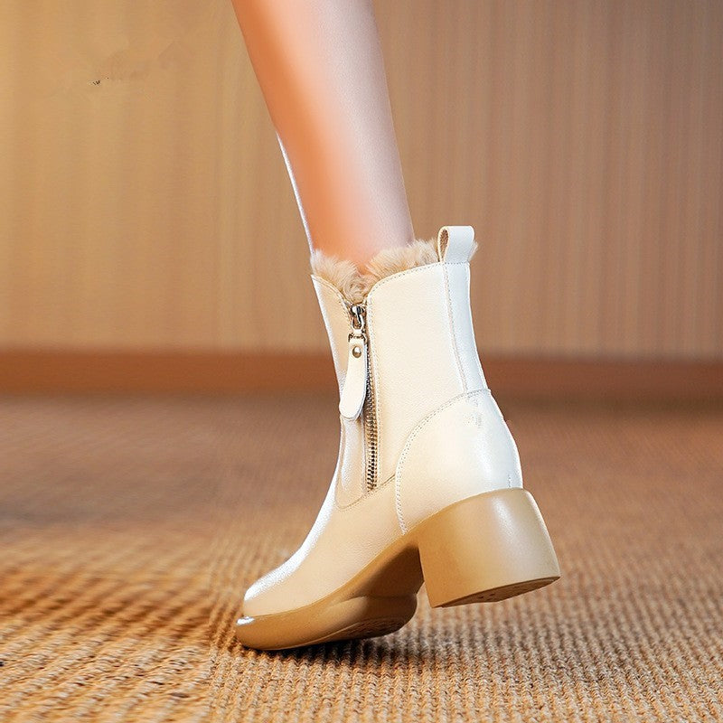 Winter New Rabbit Ankle Boots