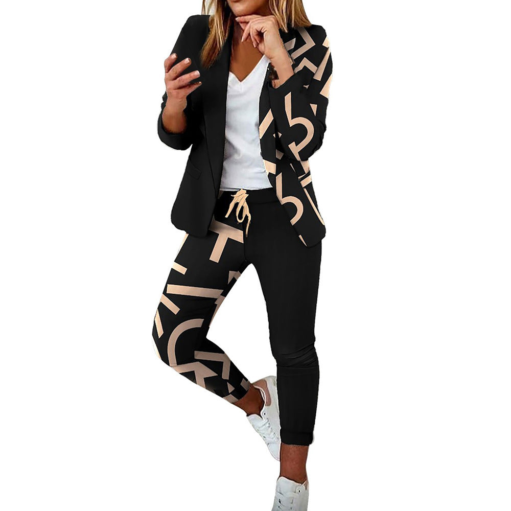 Long-sleeved Lapel Suit Casual Suit