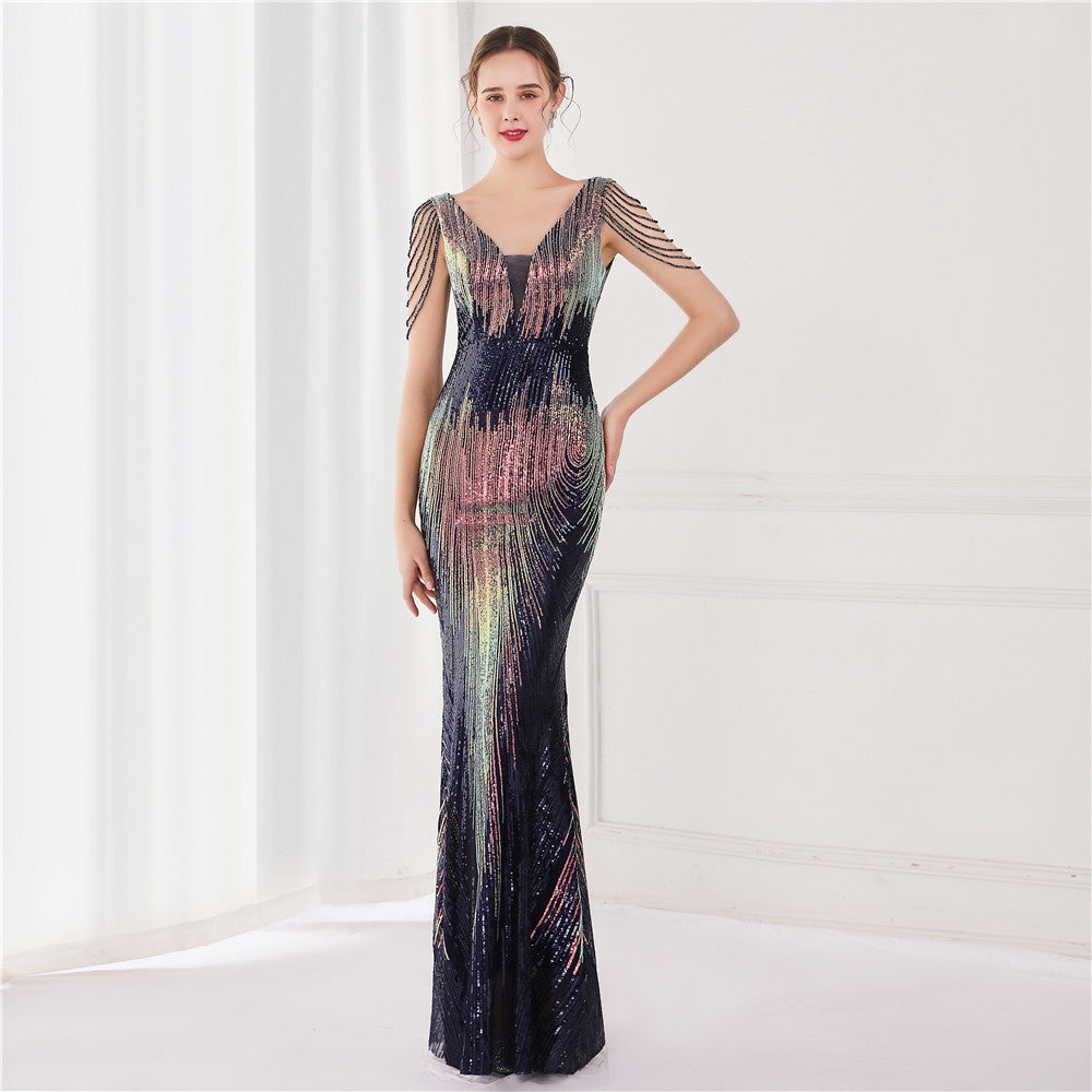 Elegant Sequins Fishtail Formal Dress