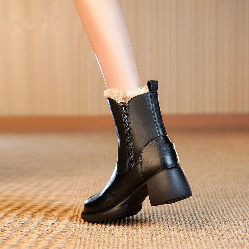 Winter New Rabbit Ankle Boots