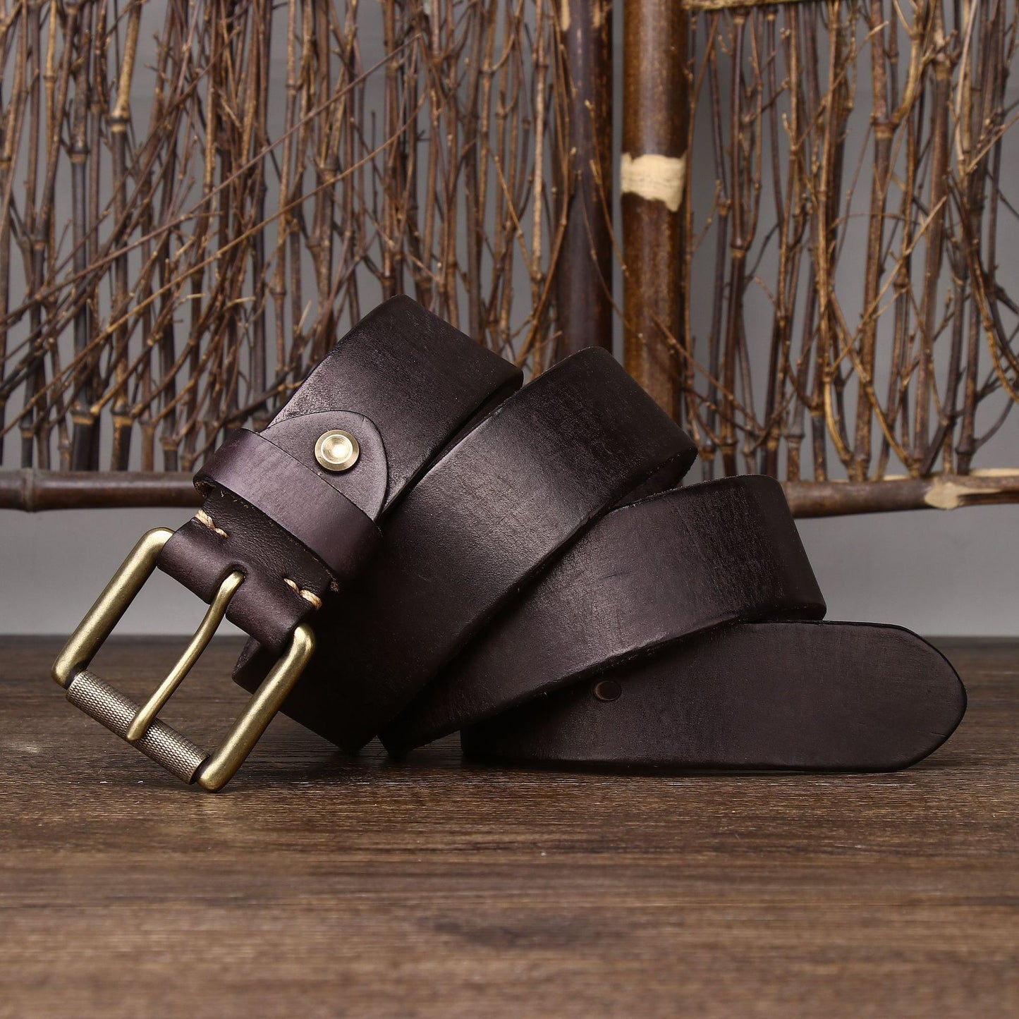 Wide Handmade First Layer Cow Leather Belt