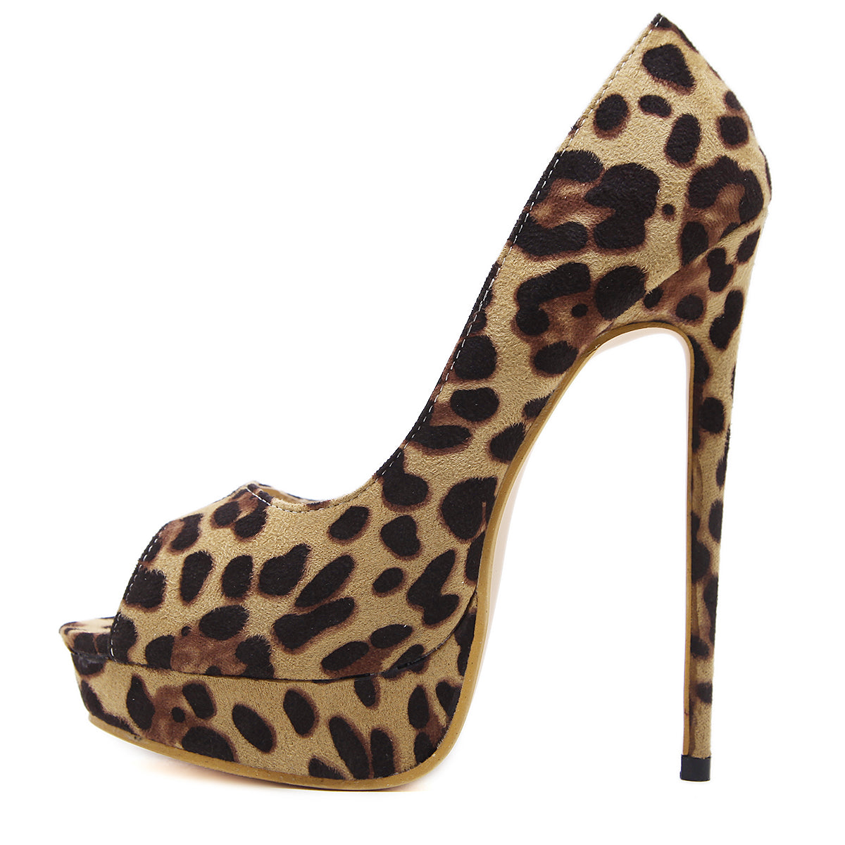 Leopard Print Open Toe Heels