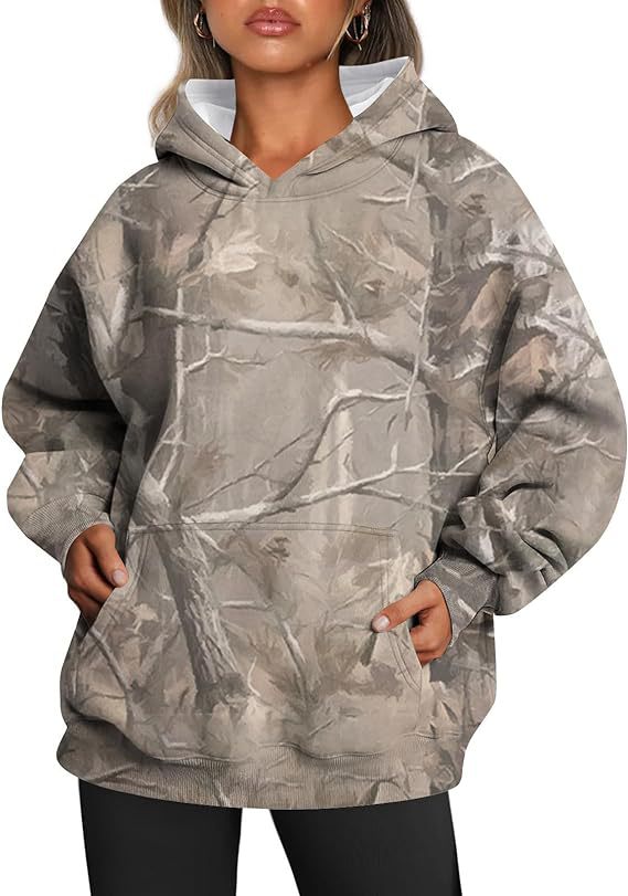 Camouflage Hoodie Maple Leaf Print Hoodie