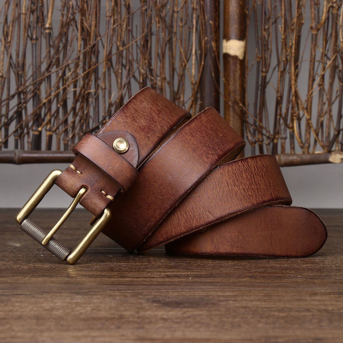 Wide Handmade First Layer Cow Leather Belt